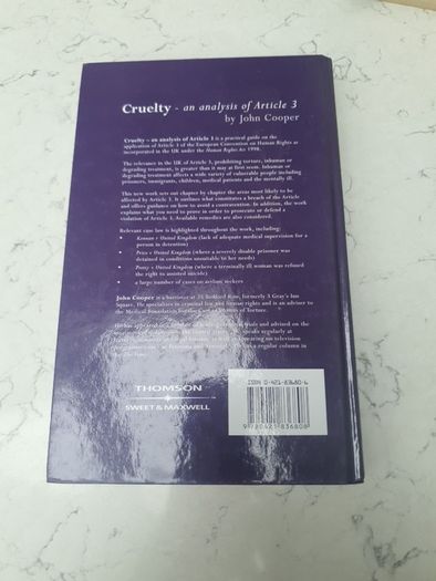 Cruelty  ECHR an analysis of article 3 by John Cooper
