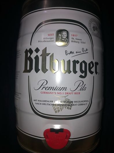 bitburger beer empty can 5 L