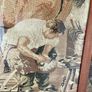 Mid 20th Century English Embroidered Tapestry Fire Screen of Blacksmith Horse and Hound Image 7