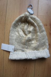 Ladies Savida Cream Foil Beanie hat