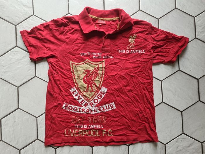 Mens Liverpool shirt polo Anfield red size L