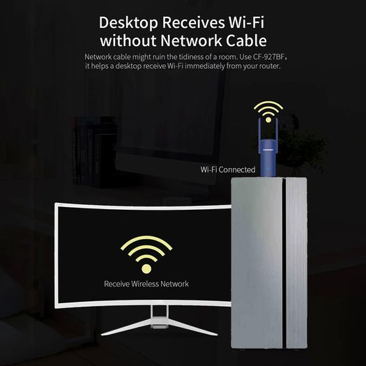 COMFAST Bluetooth+WiFi(1300Mbps) Dual Band (2.4G/5G) USB Adapter/Dongle+Hotspot - 2x3dbi Foldable External Antennas (Brand New/Warranty)