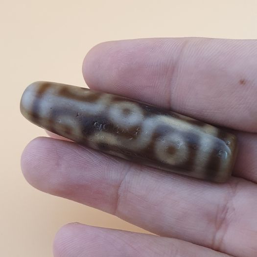Vintage 9 Eyes Himalayan Tibetan Agate Dzi Bead Amulet