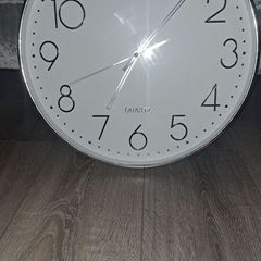 Silver & White Clock
