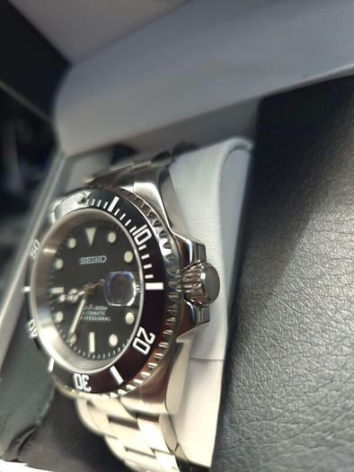 Seiko Mod Automatic Professional Diver 200m Black Dial Stainless Steel