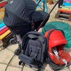 Cybex All-Terrain Stroller (Chrome Stardust) with a matching car seat