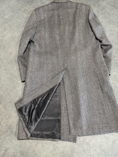 Men's Gray Double-Breasted Herringbone Coat