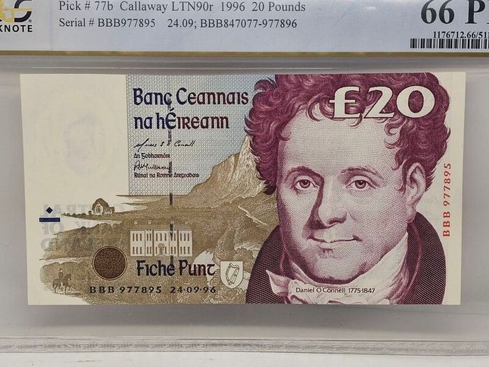 Ireland 1996 20 Pounds Banknote Note Replacement O'Connell PCGS Gem Unc 66PPQ