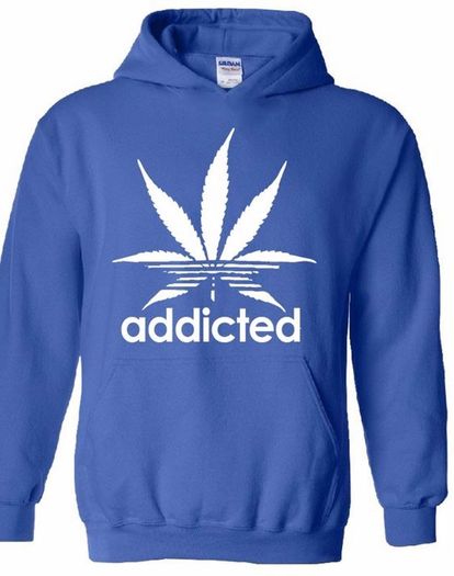 Addicted Marijuana Leaf HOODIE weed ganja 420 marihuana hoodie jumper