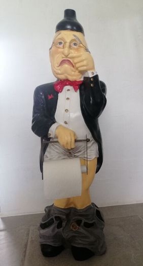 Old man paper toilet holder