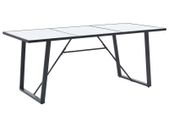 Dining Table White 200x100x75 cm Tempered Glass