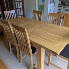 Solid wood dining table + chairs additional