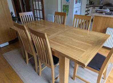 Solid wood dining table + chairs additional
