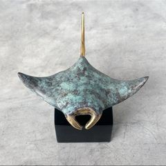 Manta Ray - Patinated And Polished Bronze
