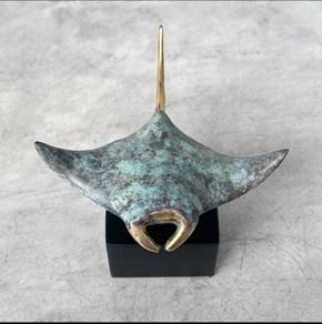 Manta Ray - Patinated And Polished Bronze