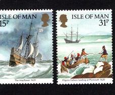 1986 Isle of Man Aeripex '86 International Stamp Exhibition. Myles Standfish of the Mayflower Commemorative Stamp Mint Never Hinged (MNH)