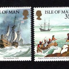 1986 Isle of Man Aeripex '86 International Stamp Exhibition. Myles Standfish of the Mayflower Commemorative Stamp Mint Never Hinged (MNH)