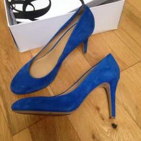 NEW Blue suede Nine West heels UK5.5 / 6