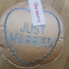 just married wedding cushion