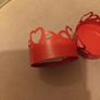 2 x red metal heart themed tea light holders Image 2
