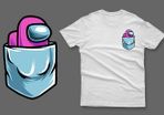 Pink impostor in the pocket among us t-shirt imposter among us t-shirt impostor t-shirt