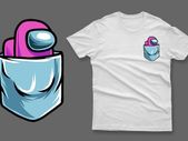 Pink impostor in the pocket among us t-shirt imposter among us t-shirt impostor t-shirt