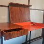 Walnut and steel writing desk Image 3