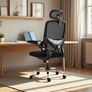 High Back Mesh Design with Adjustable Lumbar Support, Flip-Up Armrests, Removable Headrest & 360 Swivel - Space-Saving for Home, Work, or Gaming - Black Image 2