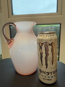 Vintage Pink Art Glass Opaline Pitcher