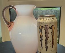 Vintage Pink Art Glass Opaline Pitcher