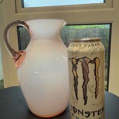 Vintage Pink Art Glass Opaline Pitcher