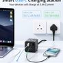 Extension Lead with 4 USB Slots, 4 Way (13A/3250W) Multi Plug Extension Cable, UK Desktop Power Extension Cord with Multi Socket, 1.5M Extension Cable (black, 1.5M) Image 3