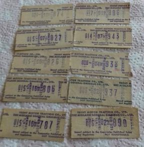 Used 1970s Trent Traction Co Bus Tickets( FREEPOST  )