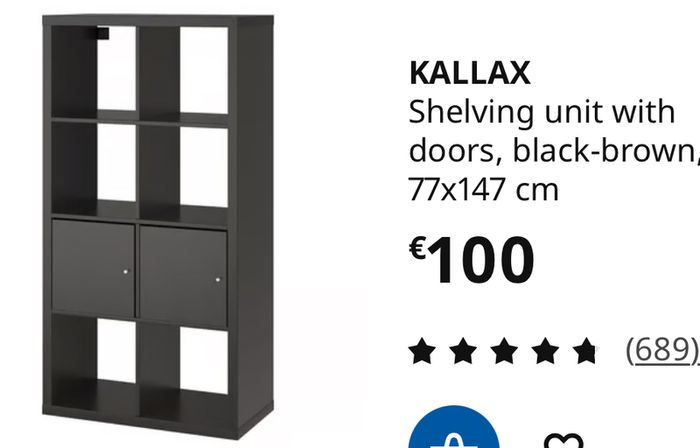 IKEA Kallax 8 cube shelves with four drawers