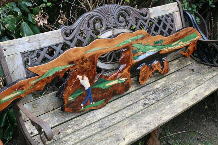Original Artwork, Acrylic on live edge Cedar, housewarming gift, unique artwork, cabin gift, rustic art 55" x 14"