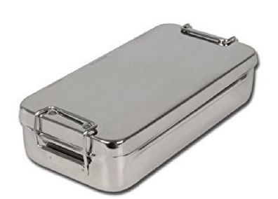 Stainless Steel Storage Box with Clasp Closures 20 cm x 10 cm x 4.5 cm