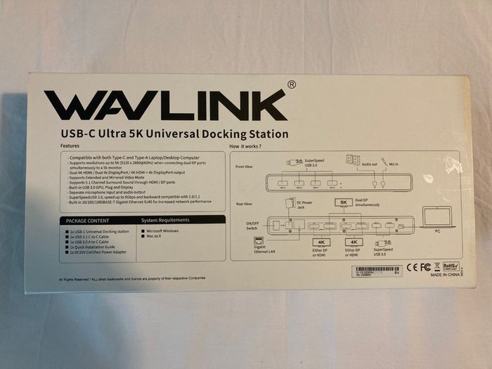 Wavlink USB-C Dual HDMI or DisplayPort - Universal Docking Station