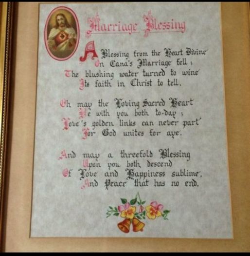 Framed Marriage Blessing