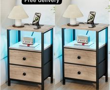 Bedside Table with LED Light set f 2