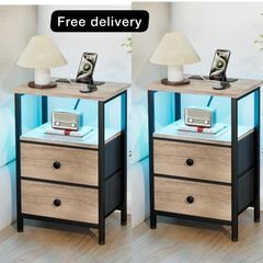 Bedside Table with LED Light set f 2