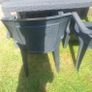 rattan effect garden table and chair and parasol Image 7