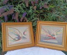 A Pair Of Beautiful Mixed Media on Canvas