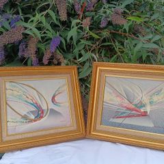 A Pair Of Beautiful Mixed Media on Canvas