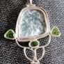 Silver pendant, with Moldavite & Peridot Image 2