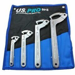 Adjustable Pin Wrench Spanners Set 4pc Spanner 3/4 Inch -7/10 Inch US PRO 6818