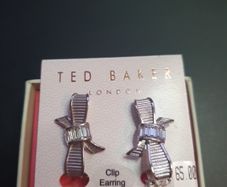 NEW Ted Baker Silver color Clip earrings RRP65 euro NEW & BOXED