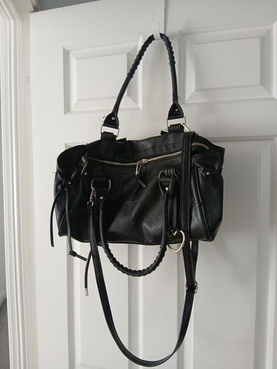 Black bershka handbag faux leather