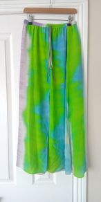 &other Stories silk tie dye multicoloured skirt size XS