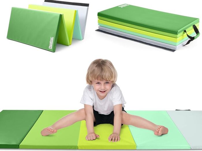 5-Panel Folding Gymnastics Tumbling Mat with Carrying Handles 195 x 75 x 2.8,