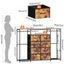 8-Drawer Dresser for Bedroom with Hanging Rack, LED Lights, Fabric Drawers, Metal Frame & Wooden Top, Heavy Duty Cloth Rack Closet Wardrobe with Drawers 150cm W x110cm H, Rustic Brown Image 2